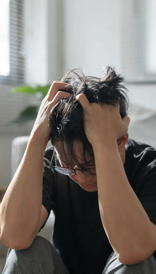 Image of upset man because of erectile dysfunction symptoms Plymouth